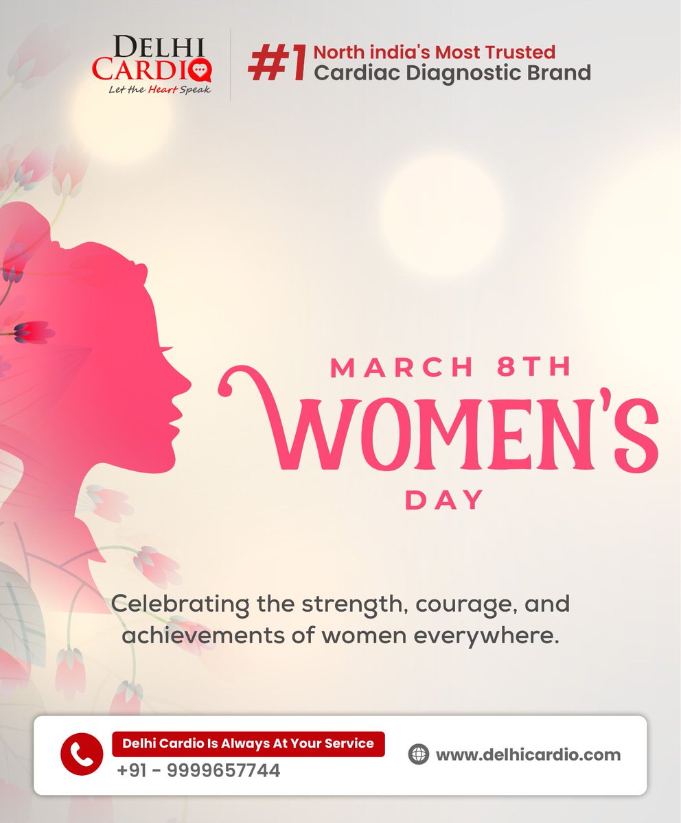 CardioDelhi's tweet photo. 𝐄𝐦𝐩𝐨𝐰𝐞𝐫𝐞𝐝 𝐰𝐨𝐦𝐞𝐧 𝐞𝐦𝐩𝐨𝐰𝐞𝐫 𝐭𝐡𝐞 𝐰𝐨𝐫𝐥𝐝. 𝐓𝐨𝐝𝐚𝐲 𝐰𝐞 𝐜𝐞𝐥𝐞𝐛𝐫𝐚𝐭𝐞 𝐬𝐭𝐫𝐞𝐧𝐠𝐭𝐡, 𝐫𝐞𝐬𝐢𝐥𝐢𝐞𝐧𝐜𝐞, 𝐚𝐧𝐝 𝐚𝐜𝐡𝐢𝐞𝐯𝐞𝐦𝐞𝐧𝐭𝐬 𝐨𝐟 𝐰𝐨𝐦𝐞𝐧 𝐞𝐯𝐞𝐫𝐲𝐰𝐡𝐞𝐫𝐞. Happy Women’s Day! 💜✨

#WomensDay2026 #EmpowerWomen #CelebrateHer https://t.co/mWcOK5nay7