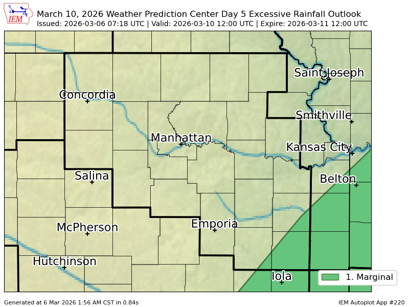 Wpc Riskmap WPC issues Day 5 Marginal Risk Excessive Rainfall Outlook at Mar 6, 7 ...