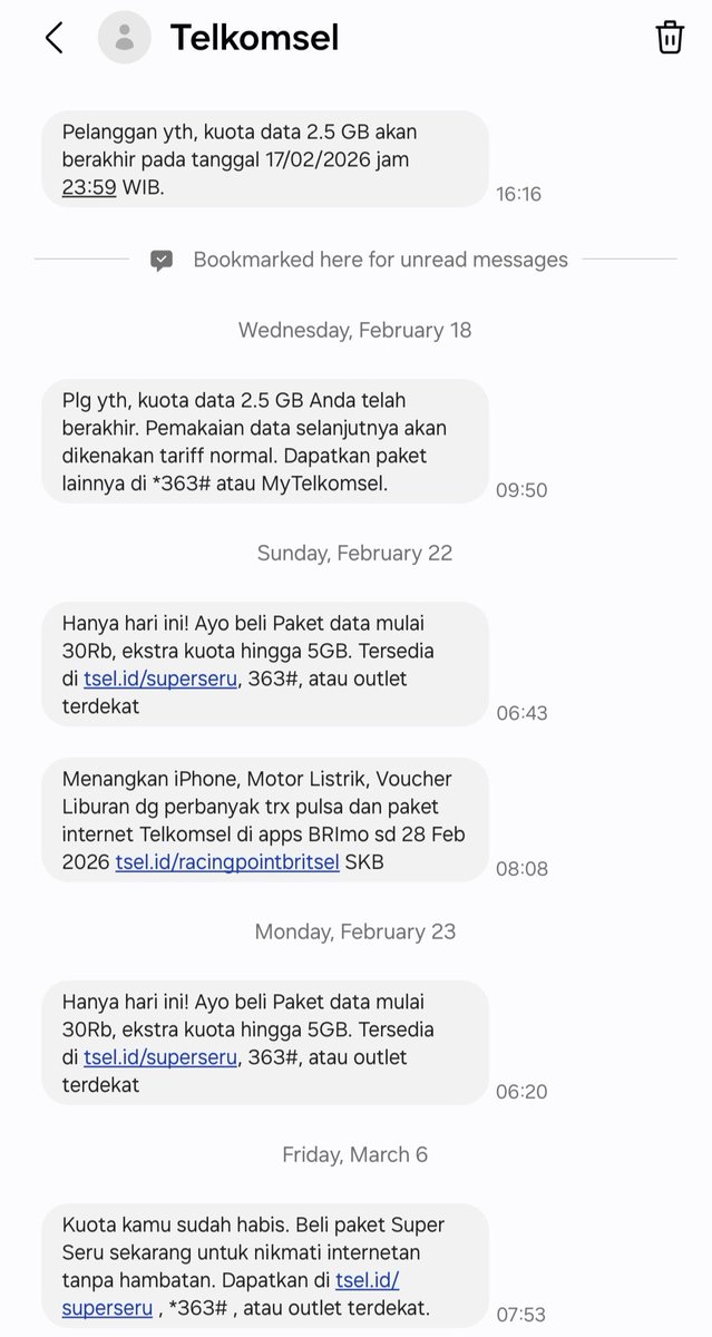 idesnape's tweet photo. @Telkomsel Kak, kenapa saya dikirimi SMS bahwa kuota Super Seru saya sudah habis padahal saya masih punya sisa kuota? https://t.co/NWO8x7Zb1t