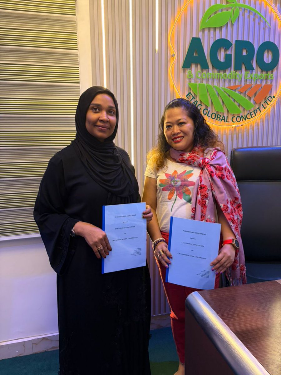 etagglobal's tweet photo. Signed &amp; Delivered! ✍️ 
On Feb 14th, ETAG Global Concept &amp; CHC Agritech Africa partnered to transform African Agribusiness. From microbial fertilizers to large-scale capacity building, we're committed to a food-secure future. #AgriGrowth #Nigeria #Sustainability https://t.co/jIrvYzgyPD