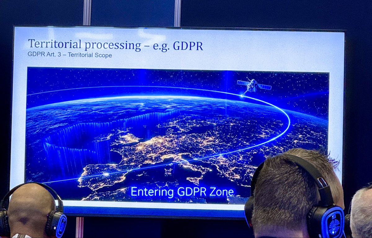 TheABB's tweet image. Super space-tech-law talk from DLA Piper Gareth Stokes @SpaceCommExpo yesterday — applied #GDPR #AI and regulation — to infinity, and beyond?

Does [space] law follow the data or the machine? Does EU extra-territoriality apply? How about sovereignty, AI harms, or data centres?