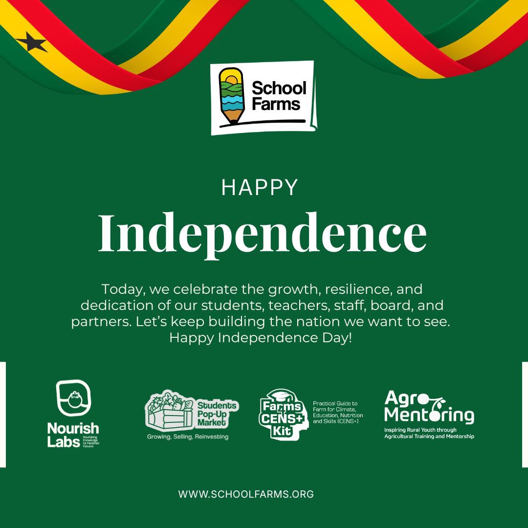 Today we celebrate the growth, resilience, and dedication of our students, teachers, staff, board, and partners. Let’s keep building the nation we want to see. 

Happy Independence Day! 🇬🇭🌱