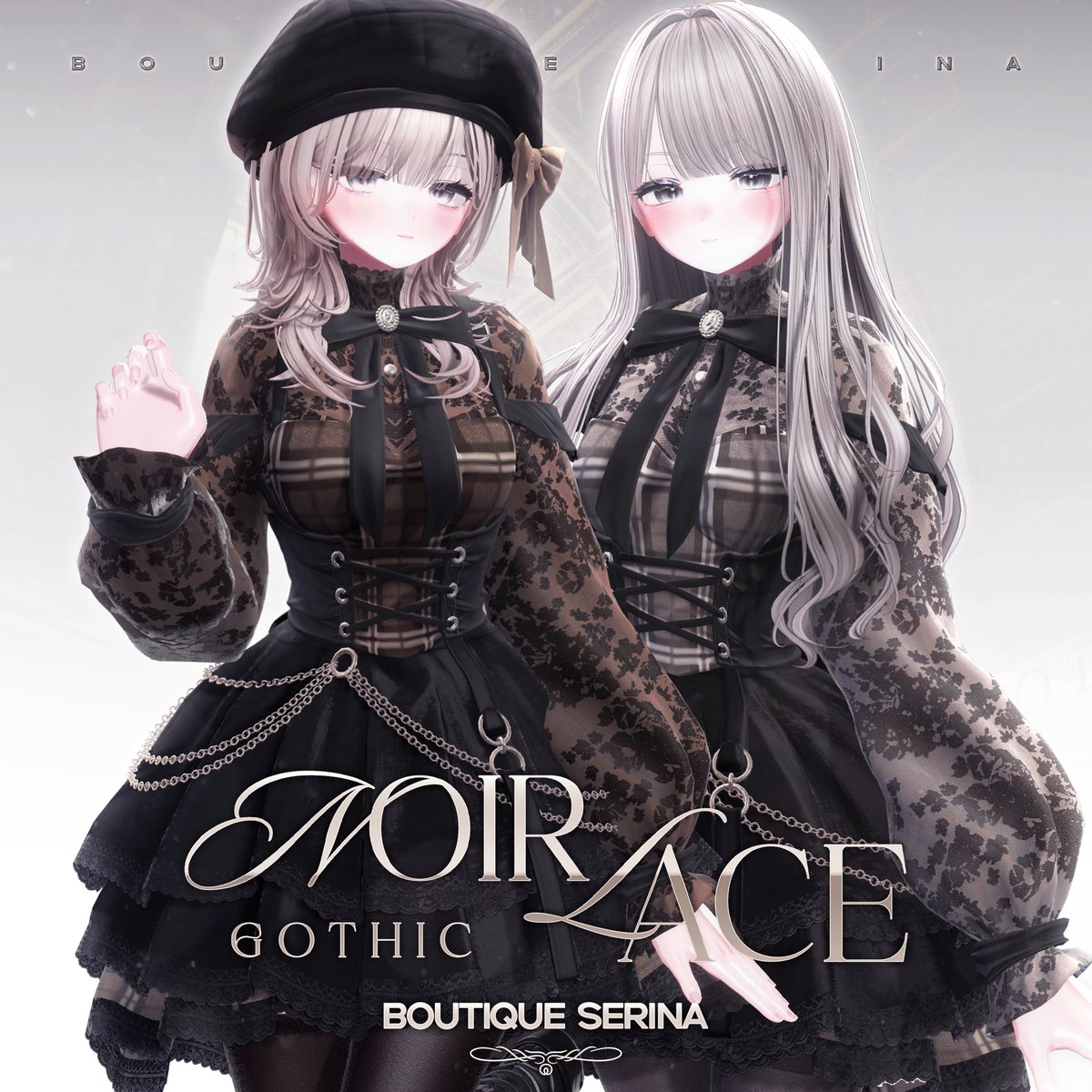 【プレゼント企画】
「Noir Lace : Gothic」のリリースを記念して、
03/09 10:00までにこのツイートをRT＆フォローしていただいた方の中から、抽選で5名様に本衣装をプレゼントいたします。
ゴシックなシルエットに、レースとチェックのディテールを重ねた、
クラシカルな雰囲気の一着です。