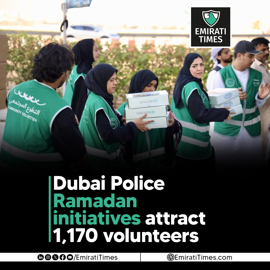 EmiratiTimes's tweet image. Dubai Police Ramadan initiatives attract 1,170 volunteers
emiratitimes.com/dubai-police-r…

#DubaiPolice #RamadanInitiatives #VolunteerProgram #EmiratiTimes #HolyMonthOfRamadan #IftarMeals #SDGs #QualityOfLife  @DubaiPoliceHQ