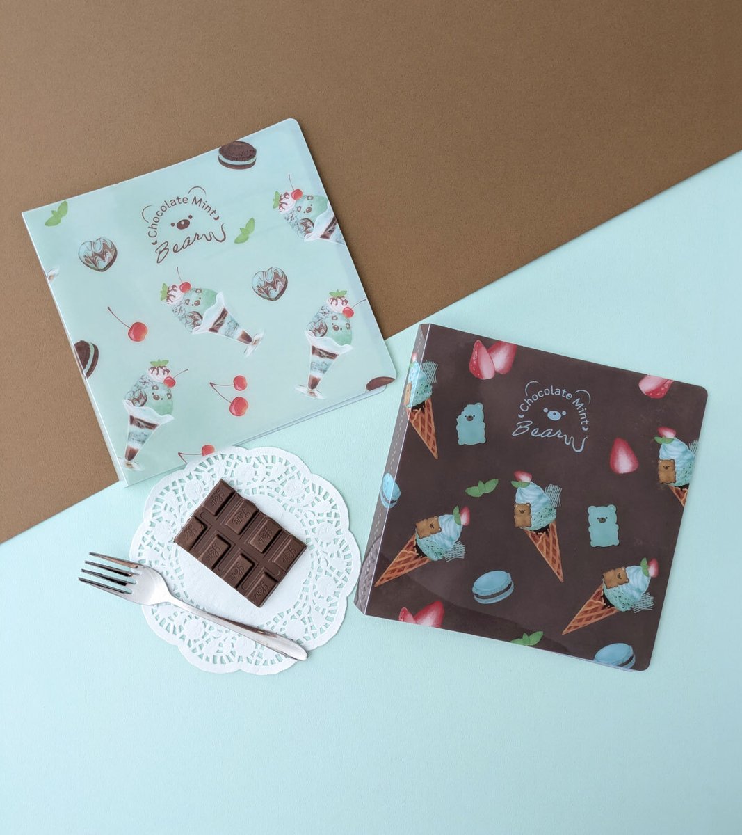 【D-447】mint様　デザインペーパー ハピラ 新商品】 ＼Chocolate Mint Bear Collection 🐻🍃／ 🤎デザイン