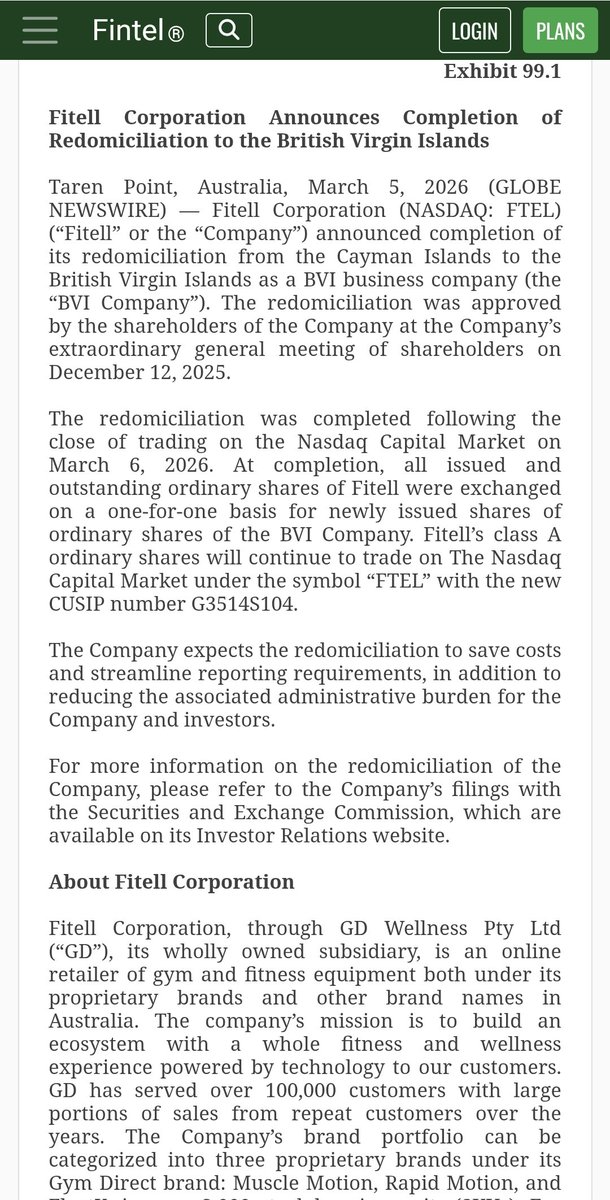 blade62688's tweet photo. $FTEL Alert: The move to BVI (British Virgin Islands) is NOT about "efficiency." It's a calculated exit strategy to dodge the $0.15 loyalty dividend and hide financial records. Management is using a new CUSIP (G3514S104) to freeze accounts and trap investors. 🚨 #FTEL  #Nasdaq https://t.co/5lsWLANaZI