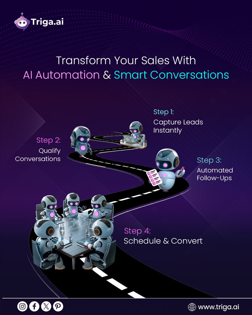 TrigaAi's tweet photo. Smarter conversations. Better conversions. 🤖

Capture leads, automate follow-ups, and turn chats into sales with AI-powered automation. 🚀

#automationgoals  #automationsystems  #LeadGeneration  #artificalintelligence  #SmartMoney #salesmindset https://t.co/bkrPyJ9mua