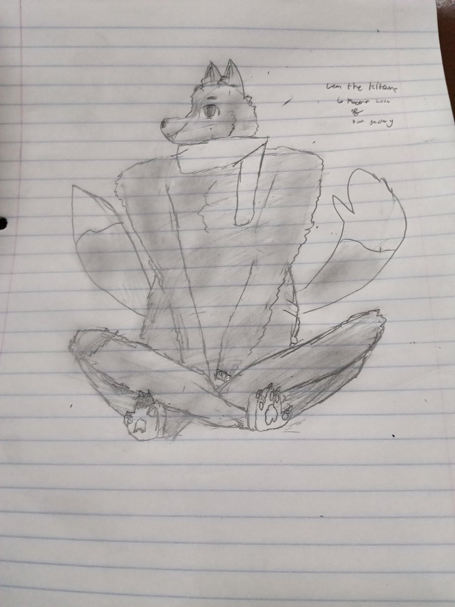 Gemtheman's tweet photo. Art i promised to do so long ago but thought I wasn't ready. Now I finally am. Here you go snowy @snowywolf5.bsky.social 
#art #wolf #furry #sitting #fanart https://t.co/iAXaACoIqO