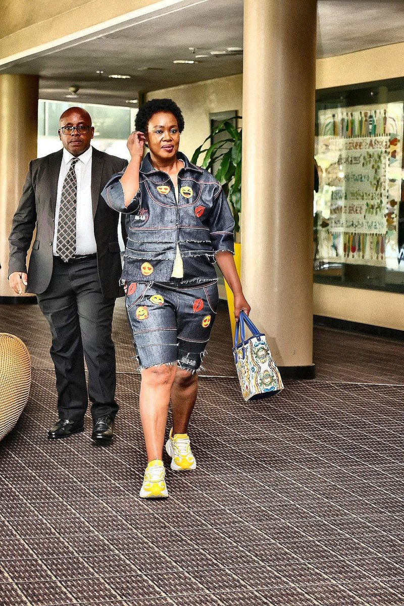 Minister Stella Tembisa Ndabeni, rocking RE-L8 Jeans, (local brand) at the Durban ICC,