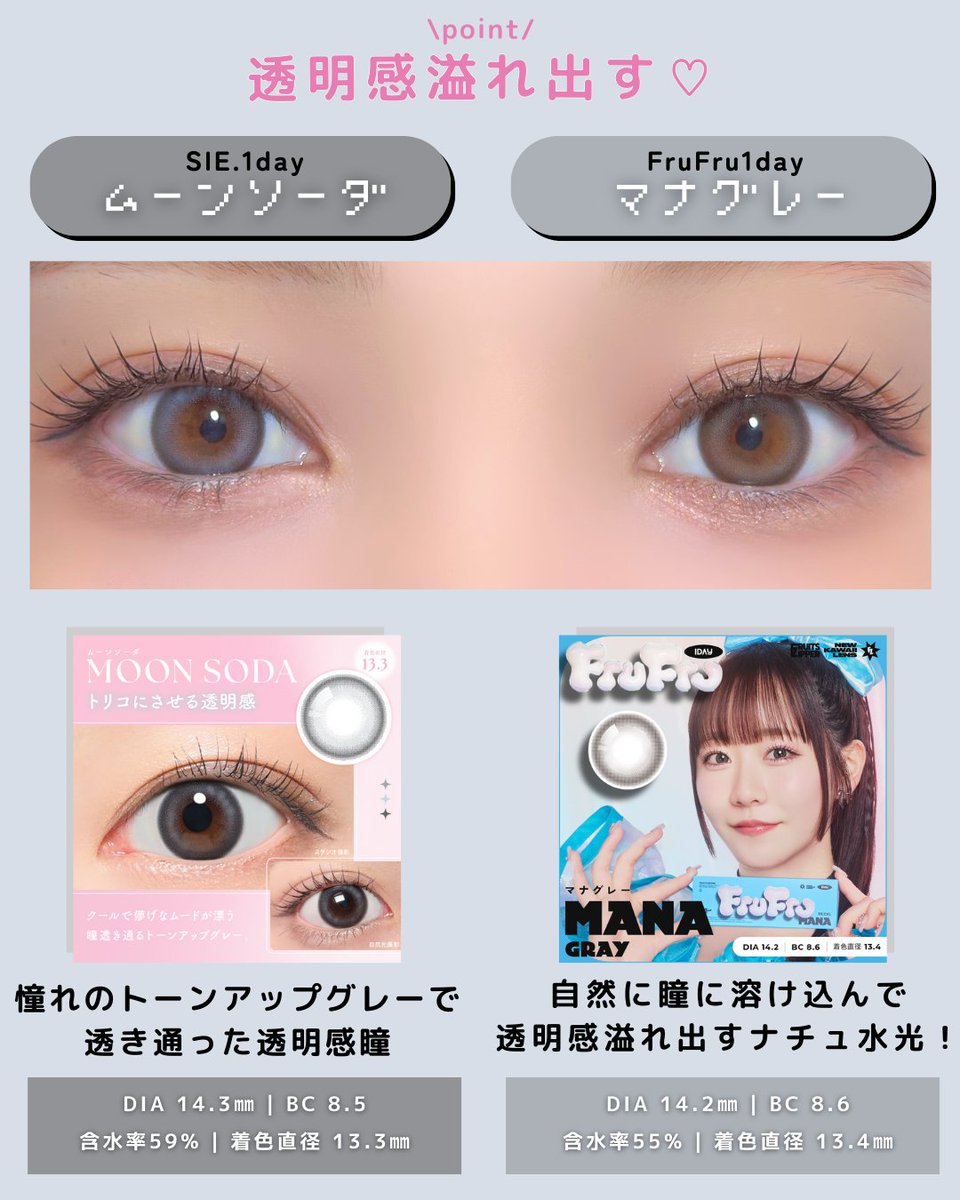 candymagic_info's tweet photo. グレー系の似ているカラコン比較してみました꒰ঌ( ˘ ³˘)໒꒱🩶
#キャンマジ #candymagic #カラコン #カラコンまとめ #カラコン比較 https://t.co/lLRR5WHnk6