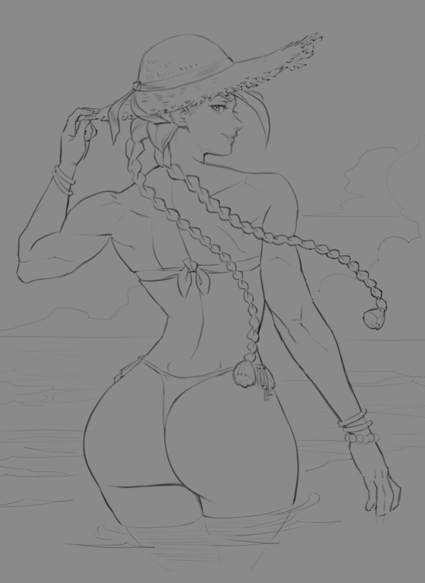 Swimsuit Cammy Sketch ☀️  

I have sketch commissions open at a special limited-time price ✨ 

 DM me if you’re interested 💌

#CammyWhite #StreetFighter #Fanart #Sketch #OpenCommissions