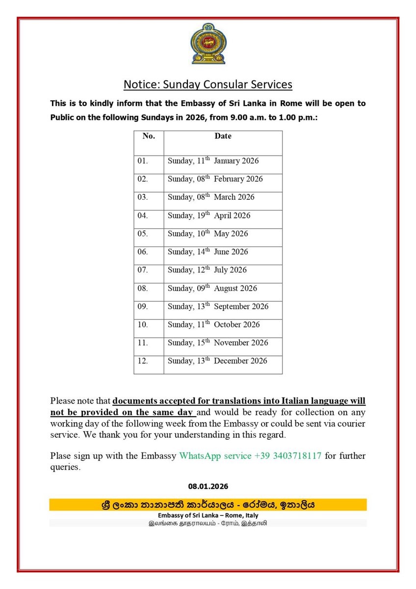 Sri Lanka in Italy tweet media