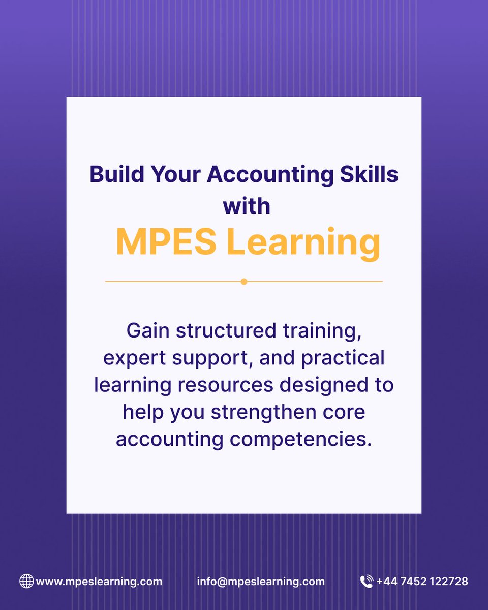 MPESLearning's tweet photo. 7/7: 🔹 Study with MPES Learning

Gain practical skills through structured finance and accounting training.

📍 Explore courses here: https://t.co/pUFgEdd0dQ

#AccountingSkills #FinanceCareers #MPESLearning https://t.co/pebvYjdGkj