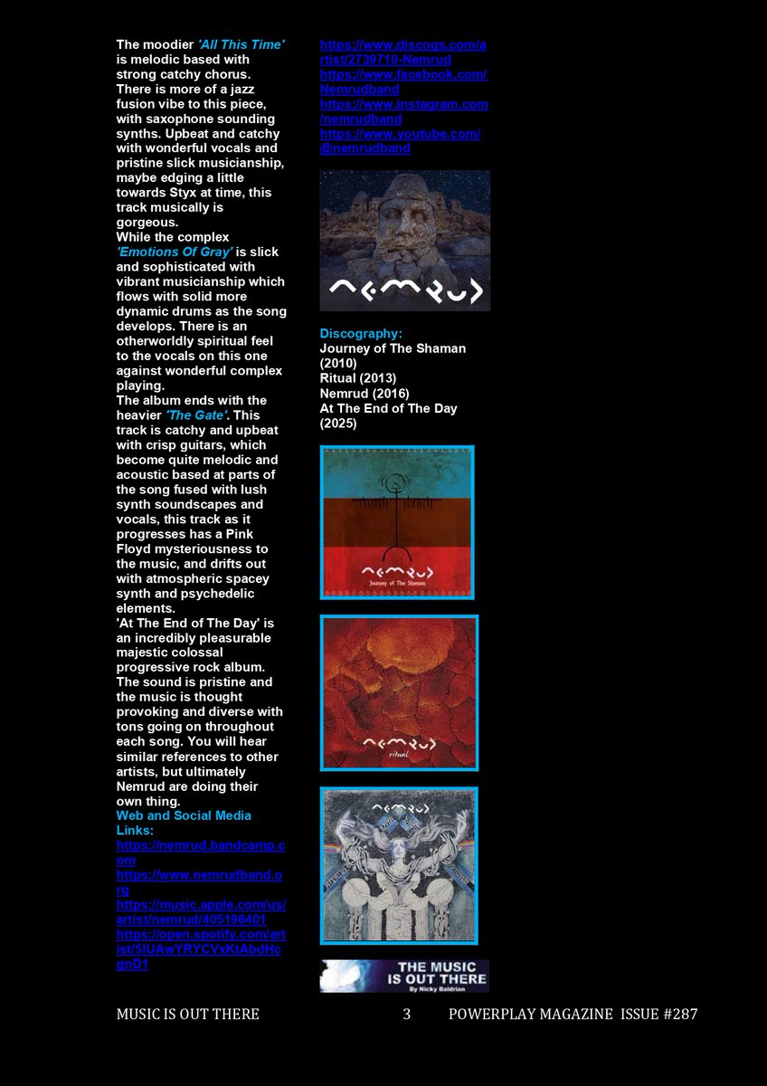 nemrudband's tweet photo. At The End of The Day review on Powerplay Rock & Metal Magazine 🔥
#nemrud #attheendoftheday #review #powerplaymagazine #ukmagazine https://t.co/GlF8r03SI1