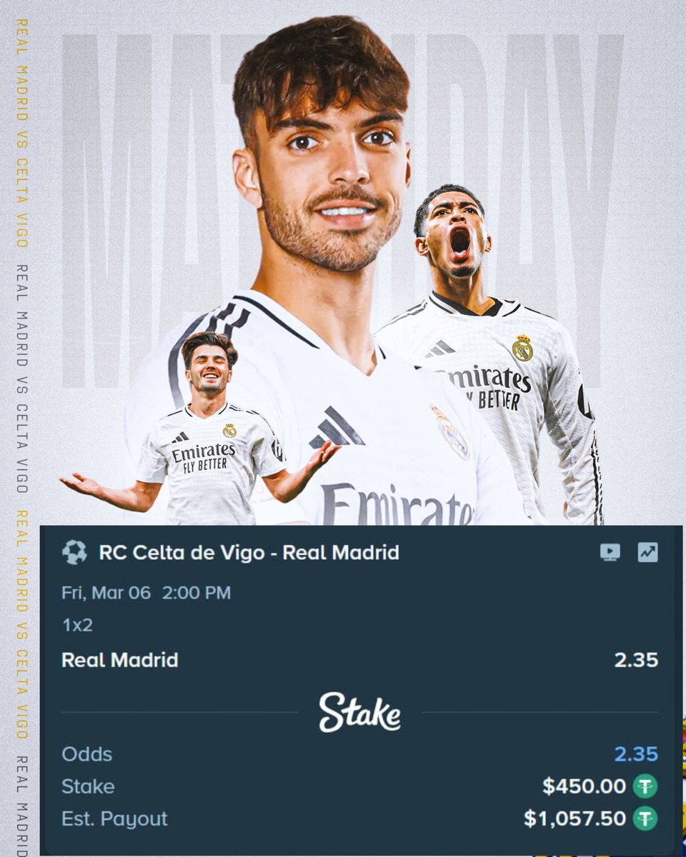 All set for the clash between Celta de Vigo and Real Madrid, who are you supporting today ?👇