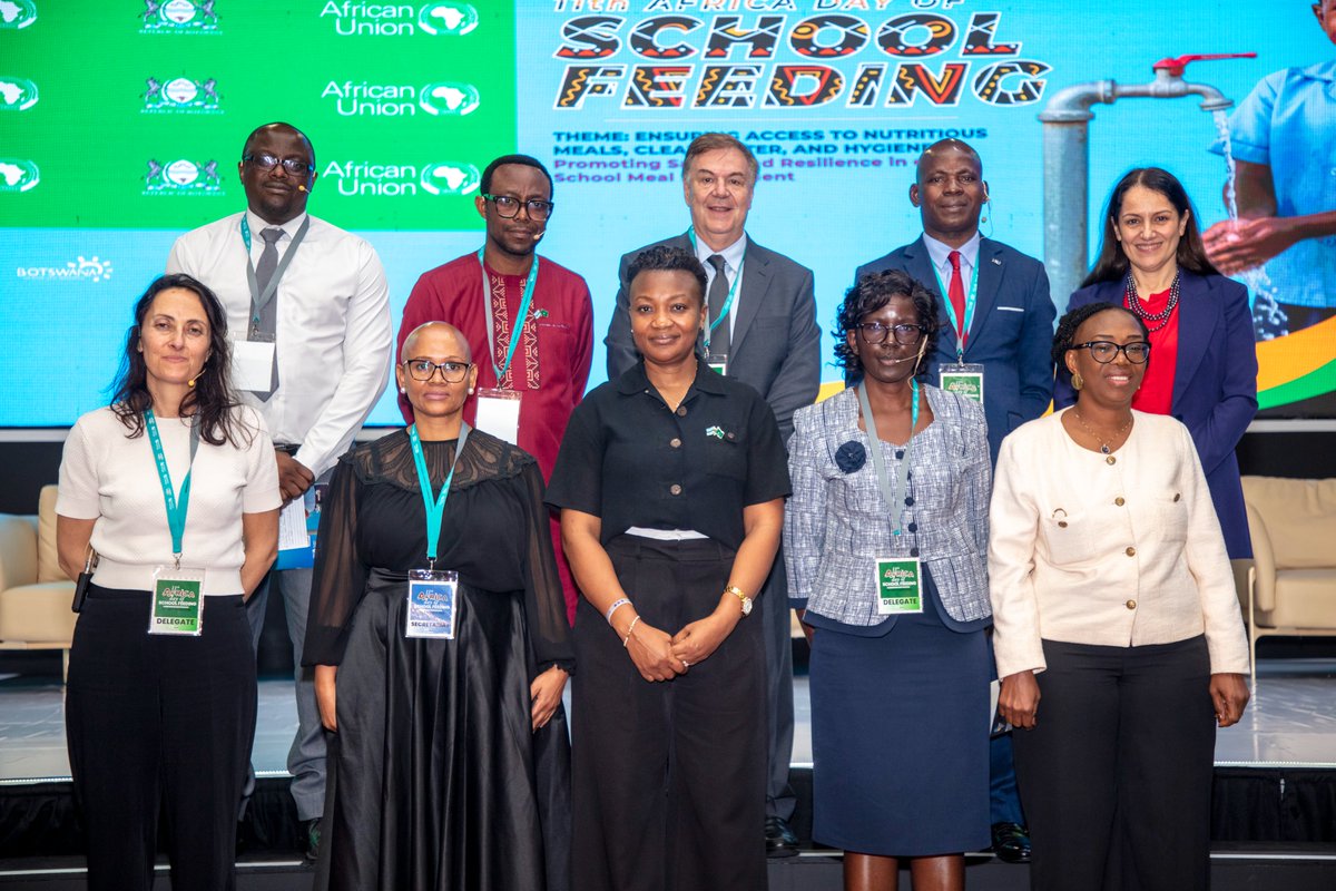 AUCEducation's tweet photo. This year’s #ADSF highlighted the critical link between nutritious school meals and WASH. Ensuring clean water, safe food preparation and hygienic school environments is essential to safeguarding children’s health and improving learning outcomes across Africa.
#ASchoolFeeding https://t.co/Q86KFoUPbI
