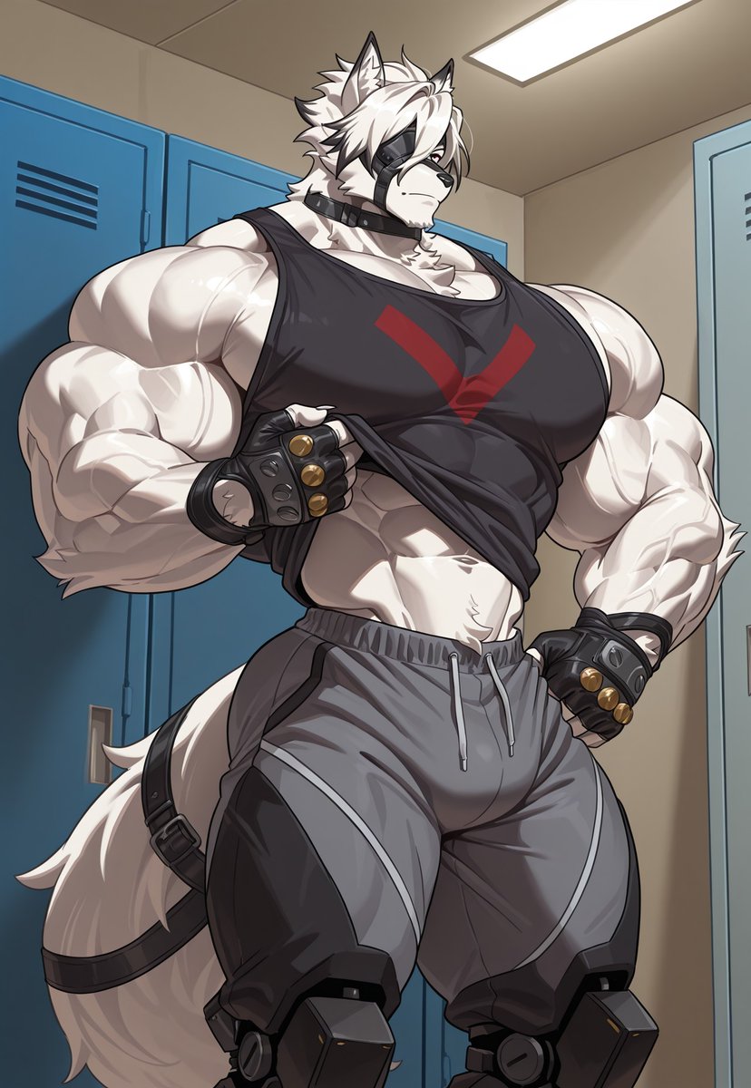 paladiussecond's tweet photo. "What are you doing in here? Creep..."

#sizetwitter #AIart #hypermuscle https://t.co/nuObux2r3m