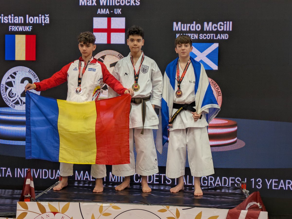 🥇Huge congratulations to Max who participated in the 15th WUKF European Karate Championships were held in Riga, Latvia, from October 22–26, 2025, at the Daugava Stadium and got the Gold 🥇#coombeboyspe #karate
