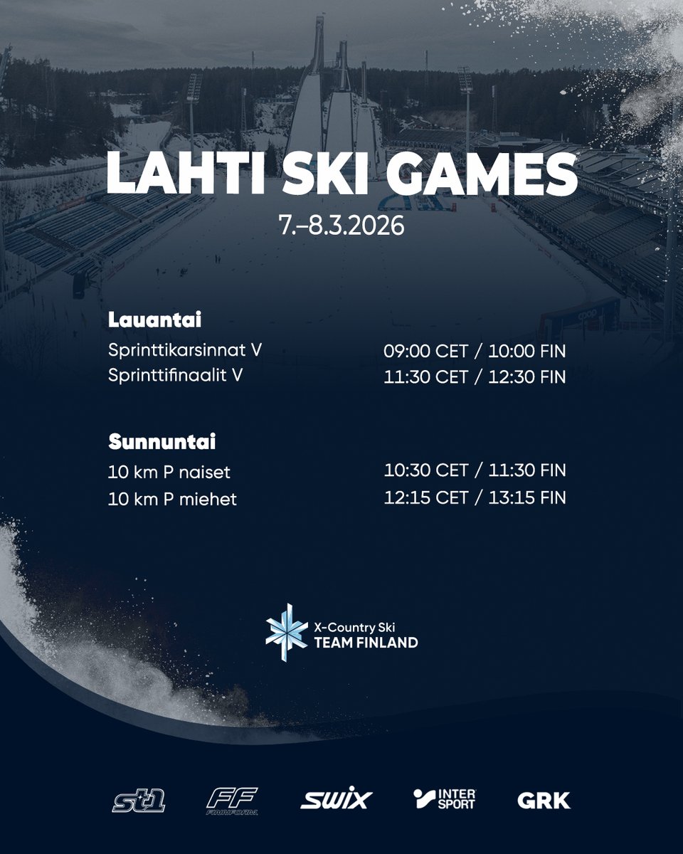 hiihtoliittofin's tweet photo. Hiihto | Huomenna mennään! 🔥 Salpausselän kisat ovat jo täydessä vauhdissa – hiihtojoukkueen vuoro astua estradille on huomenna!
Nappaa tästä haltuun viikonlopun aikataulu ja virittele kannustusjoukot asemiin 🥳🇫🇮
#xcteamfin #hiihto https://t.co/oibhtfwBaj