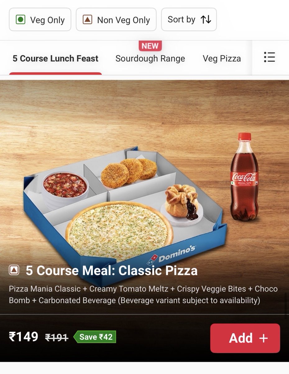 drckjnv26's tweet photo. @dominos_india @dominos 
Why some of ur veg items are listed in non veg category snd non veg sign in menu on mobile app

Screenshots attached
Plz take a look and update it https://t.co/IRzql6wbgC