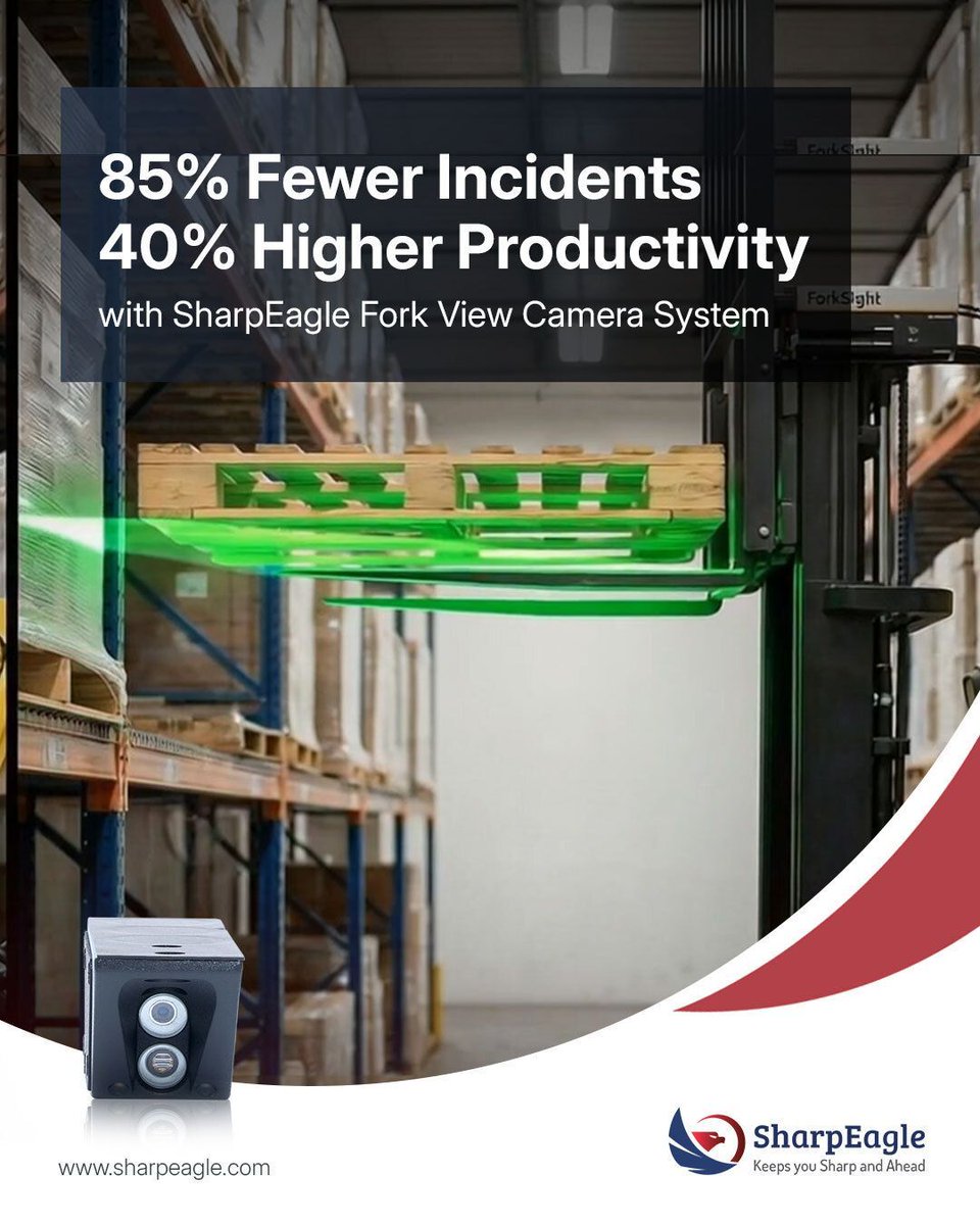 sharpeagletv's tweet image. SharpEagle’s 𝗙𝗼𝗿𝗸 𝗩𝗶𝗲𝘄 𝗖𝗮𝗺𝗲𝗿𝗮 𝗦𝘆𝘀𝘁𝗲𝗺 gives operators a crystal-clear view of forks and loads, reducing damage and improving operational safety.

Upgrade your forklift safety today: sharpeagle.com/product/forkvi…

#SharpEagle #ForkliftSafety #WarehouseSafety