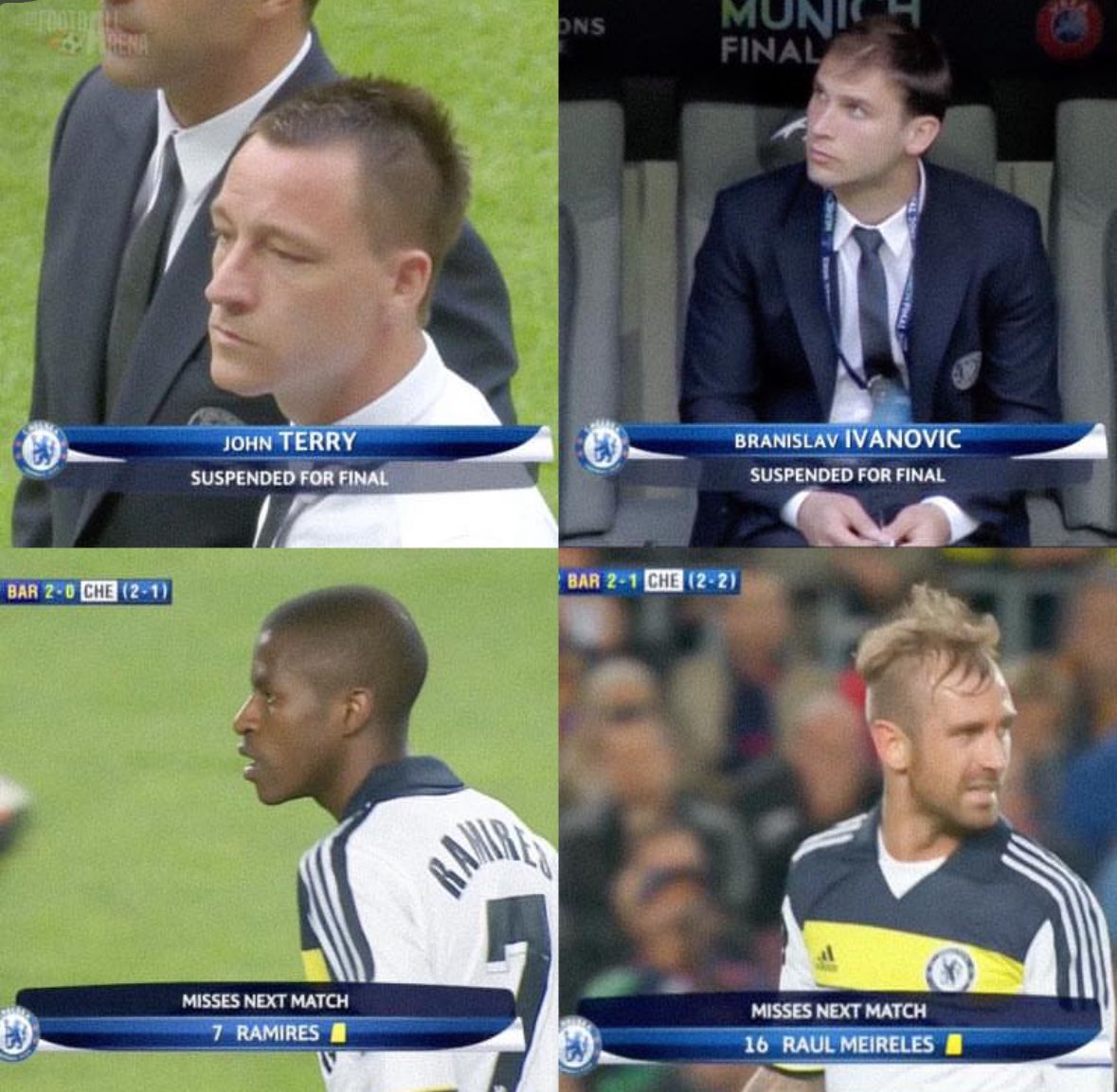 BlueboyNk's tweet photo. These players were all suspended for the final against Bayern and we still won https://t.co/UU7YeSY94P