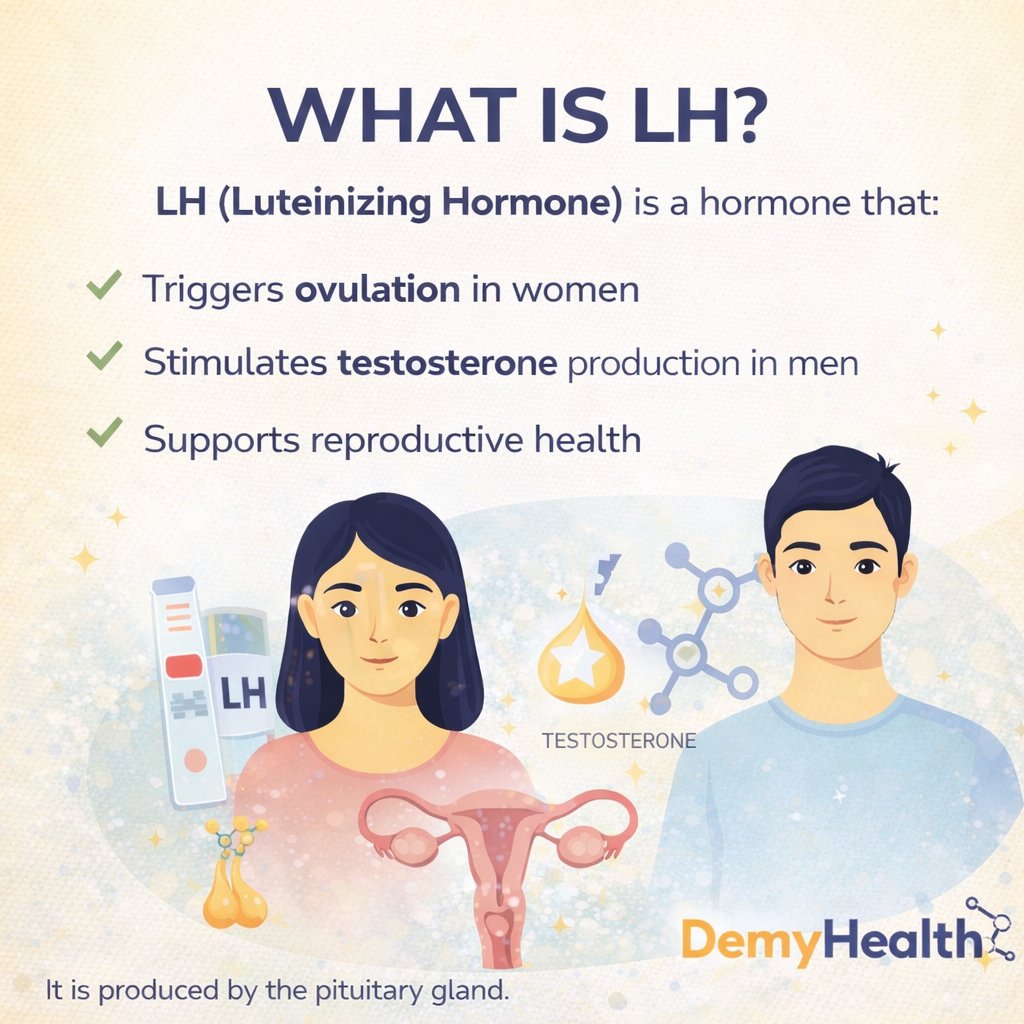 DEMYHEALTH's tweet photo. Your hormones influence fertility, ovulation, and reproductive health.

An LH Test helps detect hormonal imbalance, fertility challenges, PCOS, and puberty disorders.

Get tested at DemyHealth today.
#LHTest #HormoneHealth #FertilityTesting https://t.co/jcaHMHIpHQ