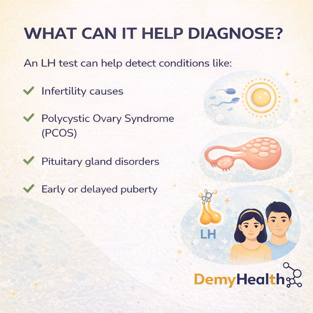 DEMYHEALTH's tweet photo. Your hormones influence fertility, ovulation, and reproductive health.

An LH Test helps detect hormonal imbalance, fertility challenges, PCOS, and puberty disorders.

Get tested at DemyHealth today.
#LHTest #HormoneHealth #FertilityTesting https://t.co/jcaHMHIpHQ