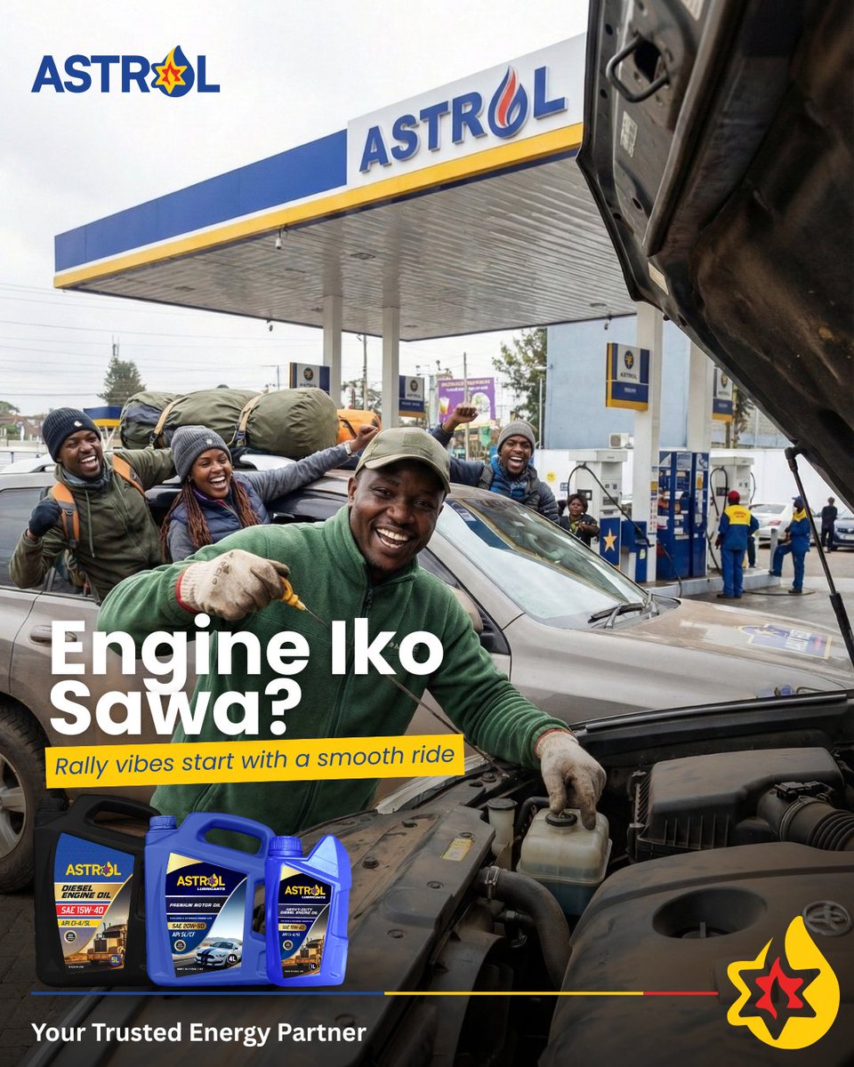 astrol_info's tweet photo. Na kama unaenda rally, don’t let your dashboard light surprise you. Check your cars coolant and engine oil. Pitia Astrol for all your car care needs. Safari ni ndefu, but your engine should be ready 🤙
#RallyReady #AstrolCare #FuelWithConfidence #switchtoastrol #wrc https://t.co/WFO0rFh5DY
