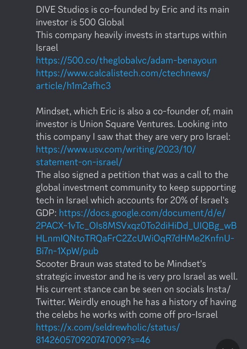 hi MYS a reminder that dive studios is a zionist company please do not support this video when it comes out