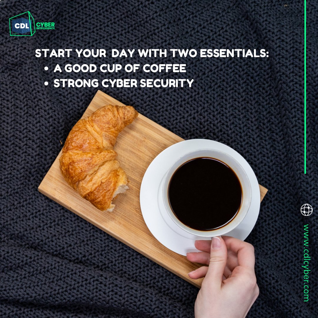 _clouddigital's tweet image. Just like your morning routine keeps you energized, strong cybersecurity keeps your business running safely.🔐☕️
Stay protected with CDL Cyber Intelligence‘s Cybersecurity Services.
cdlcyber.com
#cybersecurity #cdlcyber #SecureBusiness #morningroutine