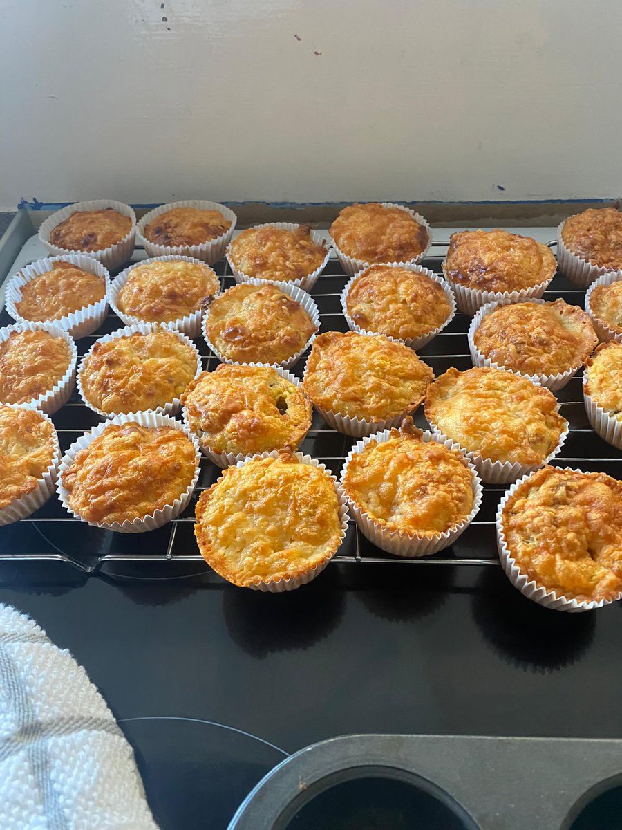 STOCSch's tweet image. Our mini Bakers attempted Savoury Muffins this week! Wow, they turned out amazing! 💙💛 @stocsch #bakingclub 💙💛