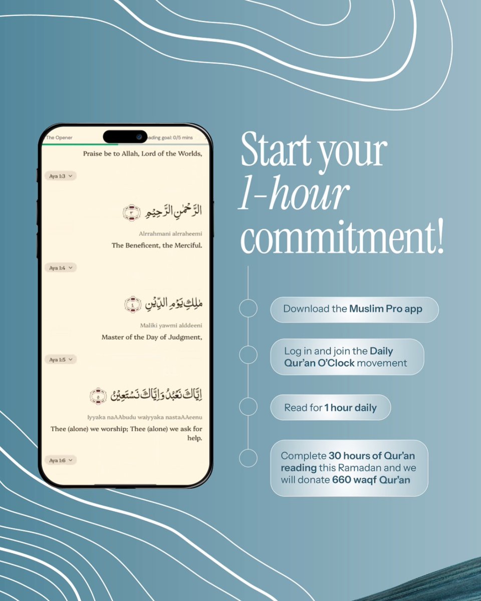 wardahbeauty's tweet photo. Selama Ramadan ini, yuk komitmen 1 hari 1 jam baca Quran di aplikasi Muslim Pro!
1. Download Muslim Pro app
2. Join the Daily Quran O’Clock movement
3. Read your Quran daily
#BacktoQuran #BeautyForTheGreaterGood #TenangKuatkanLangkahmu #WardahRamadan2026 https://t.co/nfn8JrG2Cy