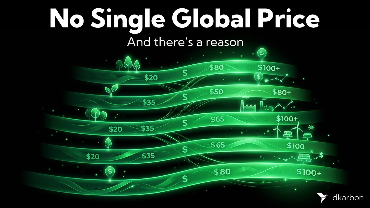 Carbon credits don’t have a single global price.

And that’s not inefficiency — it’s reality.
Value depends on context:

• the type of project
• how and where impact is generated
• timing and buyer intent
• verification quality

Unlike financial assets, carbon credits are
