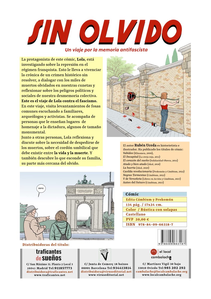 ACVSSR's tweet photo. El autor, Rubén Uceda, historietista e ilustrador, utiliza a la protagonista,  para hacer un recorrido por los temas  de nuestra historia más reciente que siguen estando pendientes de aclarar. Reflexiona sobre los problemas políticos y sociales de la desmemoria colectiva. https://t.co/UjTwZiCjQK