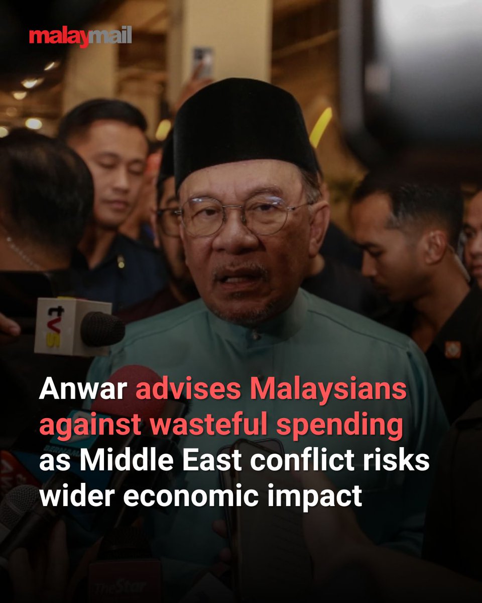 Prime Minister Datuk Seri Anwar Ibrahim today urged Malaysians to avoid wasteful spending and practise greater prudence amid escalating tensions in the Middle East, warning that the ongoing conflict could trigger wider economic repercussions if it drags on.

Speaking to reporters