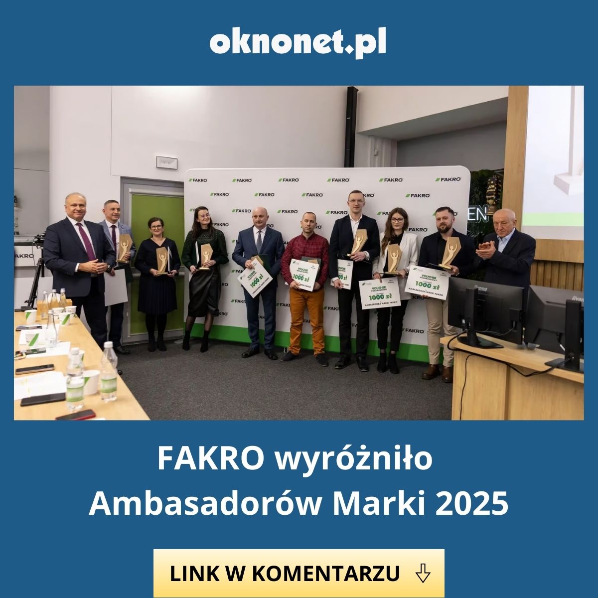 oknonetpl's tweet image. 🤝 FAKRO po raz siódmy uhonorowało pracowników, którzy w szczególny sposób przyczyniają się do rozwoju organizacji oraz budowania kultury współpracy w firmie.

#AmbasadorFAKRO #FAKRO