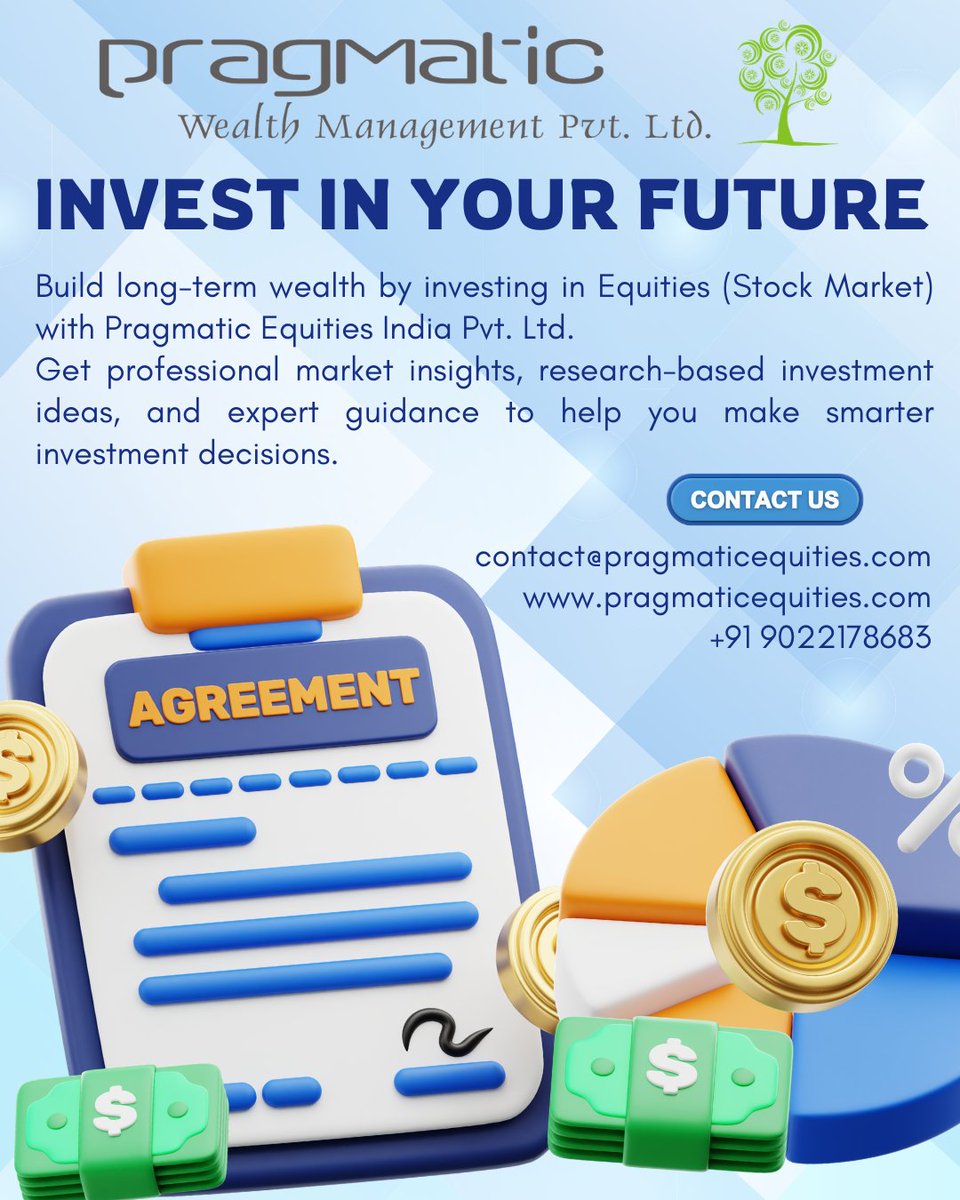 pragmaticwealth's tweet photo. Invest in the Stock Market with Pragmatic Equities India Pvt. Ltd.
Expert market insights &amp; research-driven ideas to help you grow your wealth.

🌐 https://t.co/dG7taYvaJZ
📧 contact@pragmaticequities.com
📞 +91 9022178683
#Halal #Shariah #StockMarket #Equity #Investing https://t.co/4AnYbfuQDH