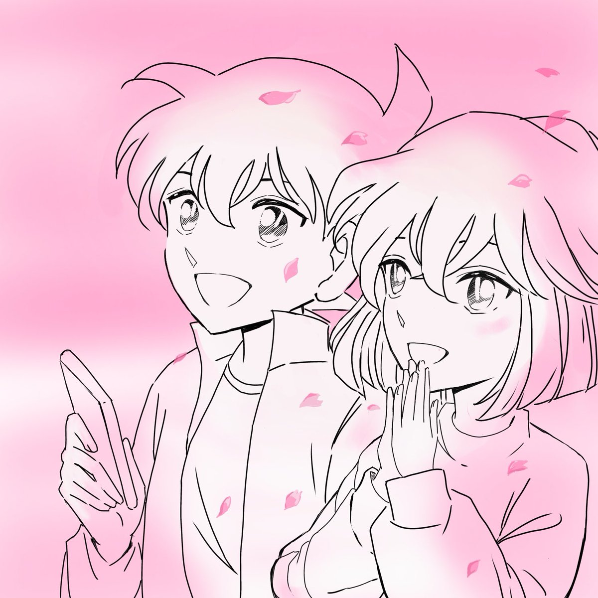 chiiika918's tweet photo. 背景に桜を描いて、色塗りしたいと思ってます。
2人を描けたので、今日はここまで。
このままでは寂しいから、それっぽく花びら散らしときます。
桜の頃までには仕上げたいな。 https://t.co/D7z57byunV
