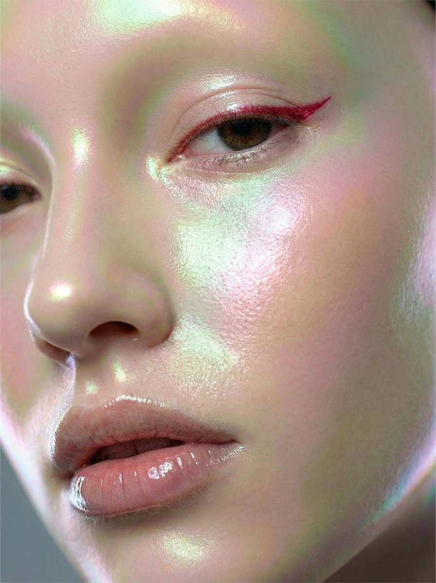 pacificoretiro's tweet photo. Holographic skin, hybrid reality ✨
Celebrating that I’ve been selected for the @floraai  Creative Partner Program with this experimental beauty look.  Pushing makeup imagery into that sweet spot between human, hyper-real and almost digital 🌈 https://t.co/u1tRxoISCc
