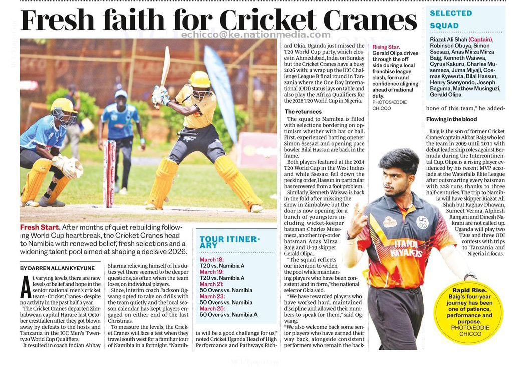 CricketUganda's tweet photo. In today’s pages of the Daily Monitor

https://t.co/746N8FIS2Y

https://t.co/MEQcqNeijC

#LycaConnectsCricket https://t.co/lKFlekKbeA