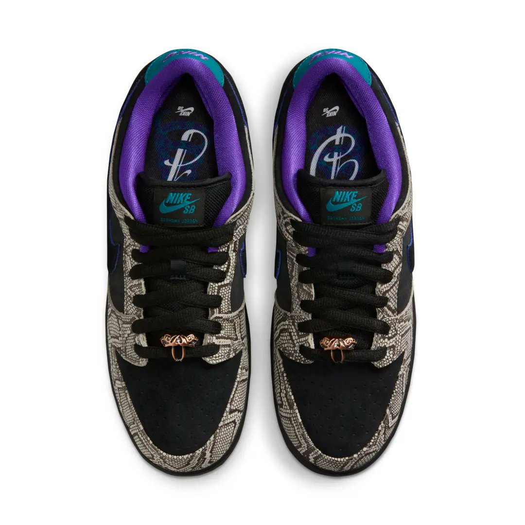 sneakergpsjp's tweet photo. 【3/14, 3/17】蛇柄と素材感の極上ハーモニー ダショーン・ジョーダン x ナイキ SB ダンク ロー IB6208-200

スニーカーシーンの春を彩る、待望のコラボレーションがいよいよ姿を現しました。今回ご紹介するのは、アメリカを拠点に活躍するプロスケーター、ダショーン・ジョーダンの名を冠した特別な一足。このモデルは、彼自身のスタイルと、Nike SBの機能美がハイレベルで融合した傑作！