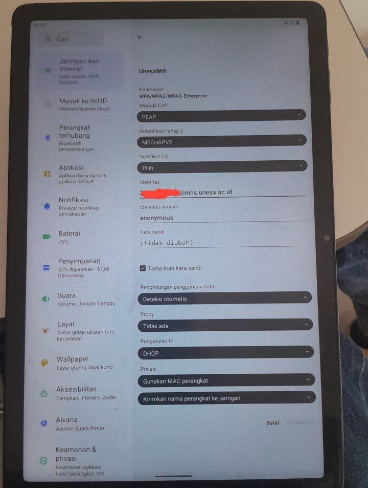 -nesa guys help cara sambungin wifi unesa gmn sihh , udh ngikutin tutorial tp kok gk sesuai sm yg muncul di tab yaa 😭😭😭🙏🏻