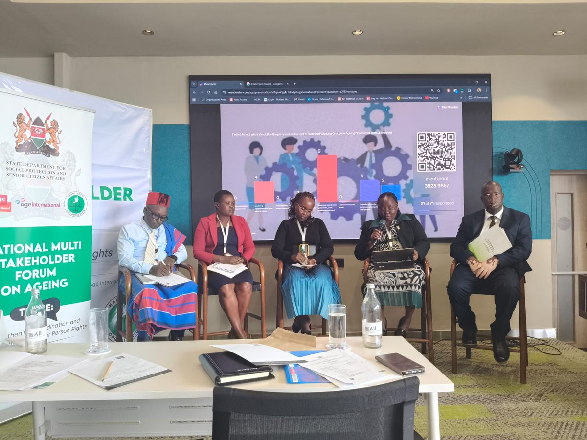 NGECKenya's tweet photo. On 5th March 2026, the Commission, represented by the Disability and Elderly Division, participated as a panelist in a multi-stakeholder forum on ageing themed “Strengthening Coordination and Implementation on Older Persons’ Rights.”
The forum brought together key stakeholders to enhance understanding of the rights, realities, available data, and challenges affecting older persons in Kenya. It also aimed to strengthen collaboration among stakeholders and explore the establishment of a Multi-Stakeholder Technical Working Group (TWG) on Older Persons and Ageing.
During the panel discussion, the Commission highlighted its constitutional oversight mandate to promote equality and inclusion and shared insights into major milestones achieved and persistent gaps and challenges in advancing the rights and welfare of older persons in Kenya. The presentation emphasized the need for stronger coordination, improved data, and sustained policy implementation to ensure that older persons fully enjoy their rights and dignity.