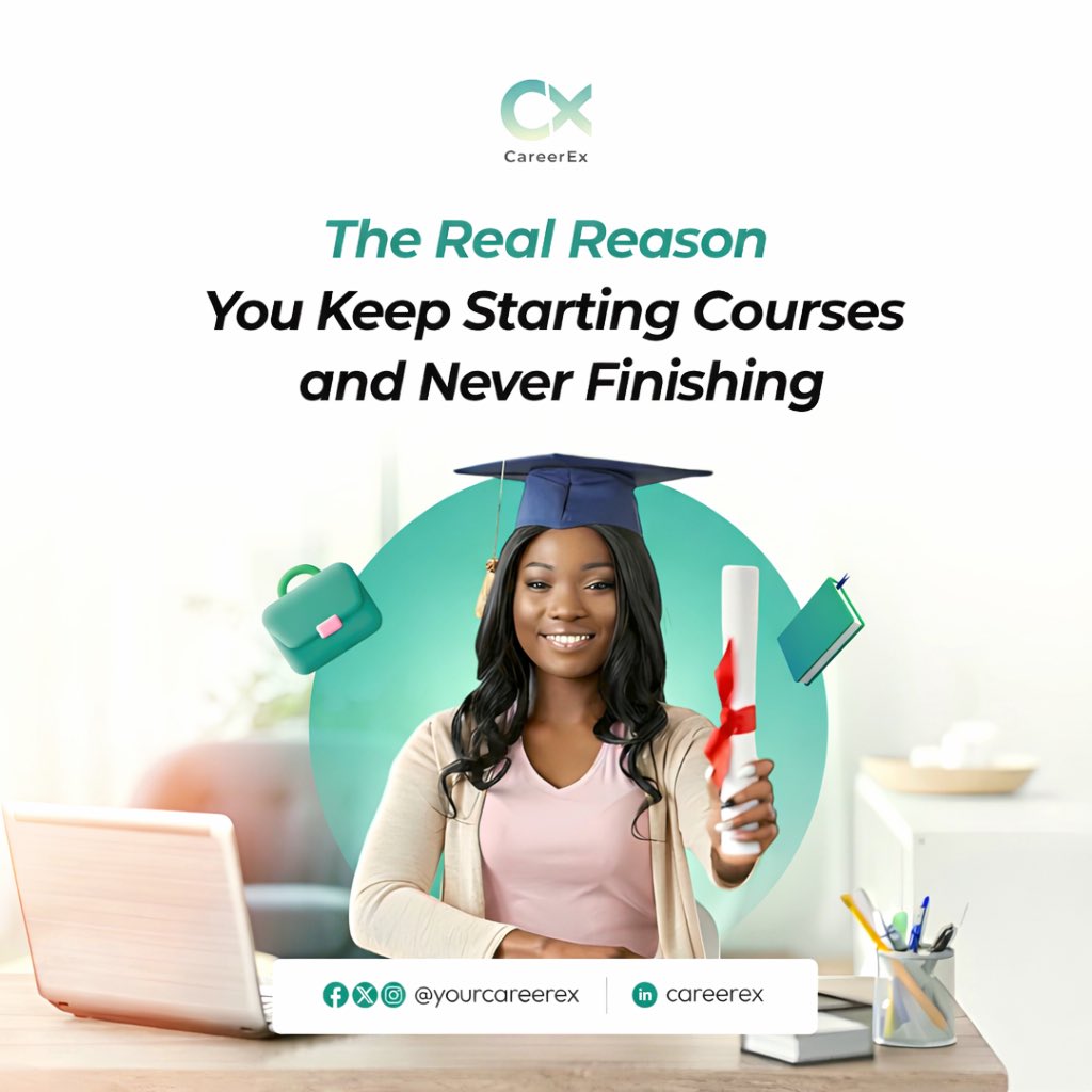 yourcareerex's tweet photo. The real reason you keep starting courses and never finishing?

It's not laziness. It's isolation.

When you learn alone:
→ No one notices when you skip a day
→ No one needs your piece of the project
→ No one celebrates your breakthroughs
Learning is a team sport. https://t.co/J5DKsbbwMz