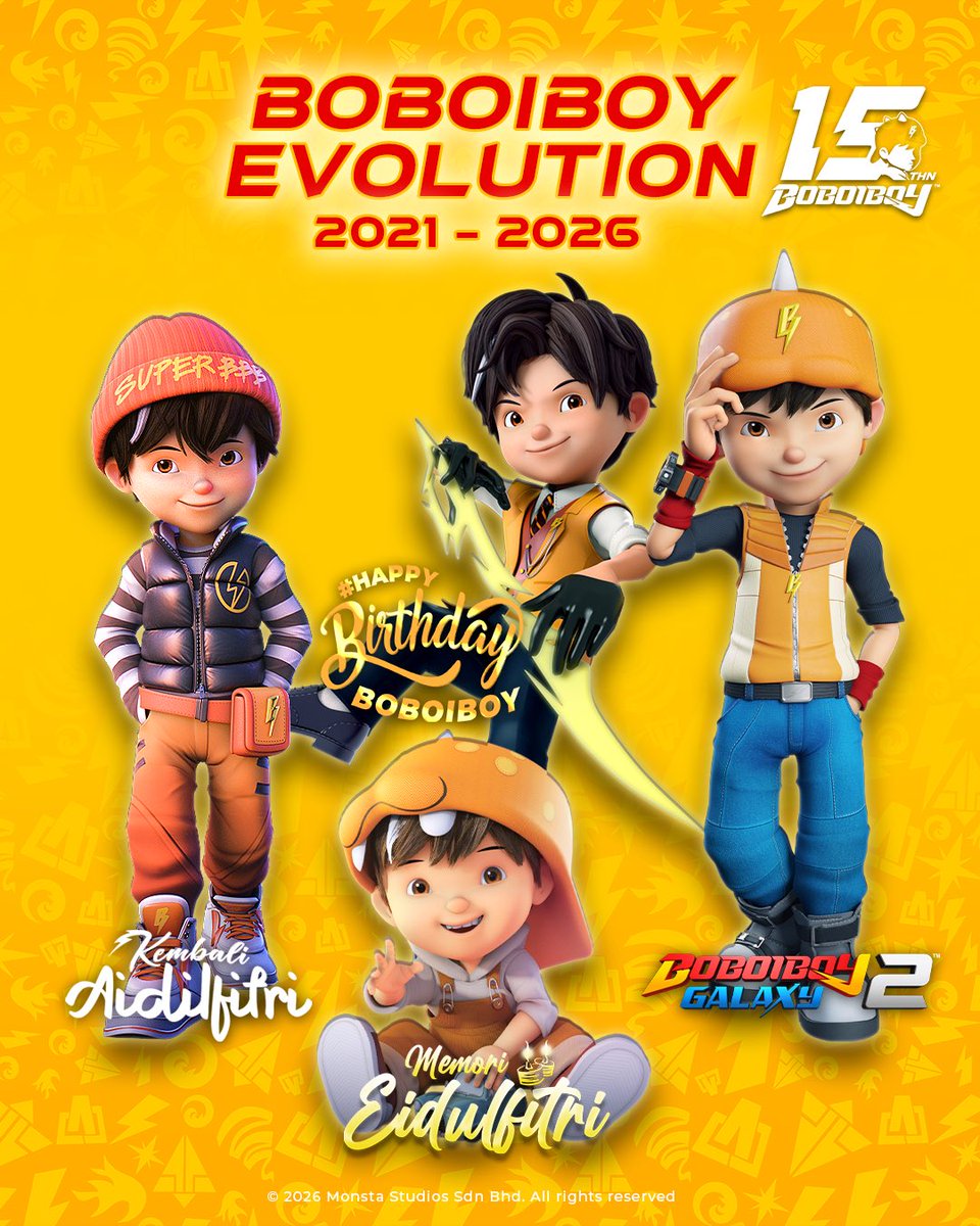 Evolusi karakter BoBoiBoy! Design yang mana satu paling korang suka? 

Komen kat bawah. #BoBoiBoy15