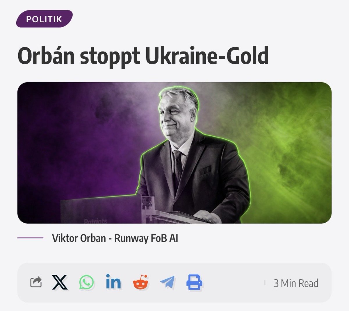 In Ungarn wurde ein Geldtransporter mit Geld und Gold der EU, das für die Ukraine bestimmt war, beschlagnahmt.
Warum werden 75 Millionen in Dollar und Euro nicht offiziell an die Regierung in Kiew einfach überwiesen?
Warum muss das Bargeld sein?
Und warum werden auch neun Kilo