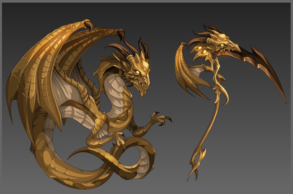 The Infinity Dragon Mascot and Scythe I created 🐉🧡

✨All players will be able to unlock the Infinity Dragon Scythe on AQWorlds.

✨Backers of the AQWorlds Infinity Kickstarter will receive THE majestic &amp; exclusive Infinity Dragon Mascot (Cape slot).