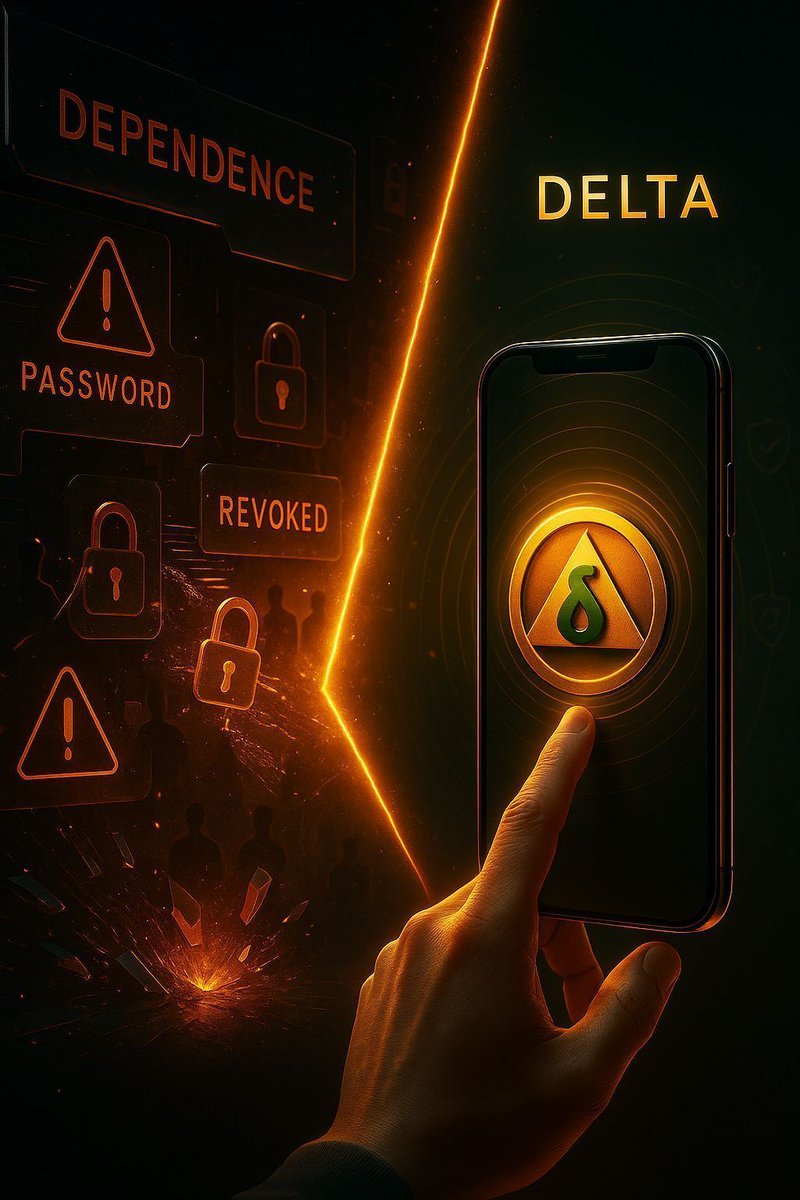 Delta vs Dependence 🔓

Many digital systems keep users dependent:

• Platforms control access
• Passwords and keys create risks
• Accounts can become difficult to recover

Delta takes a different approach.

⚡ 3-No Verification:
• No password
• No private key
• No mnemonic