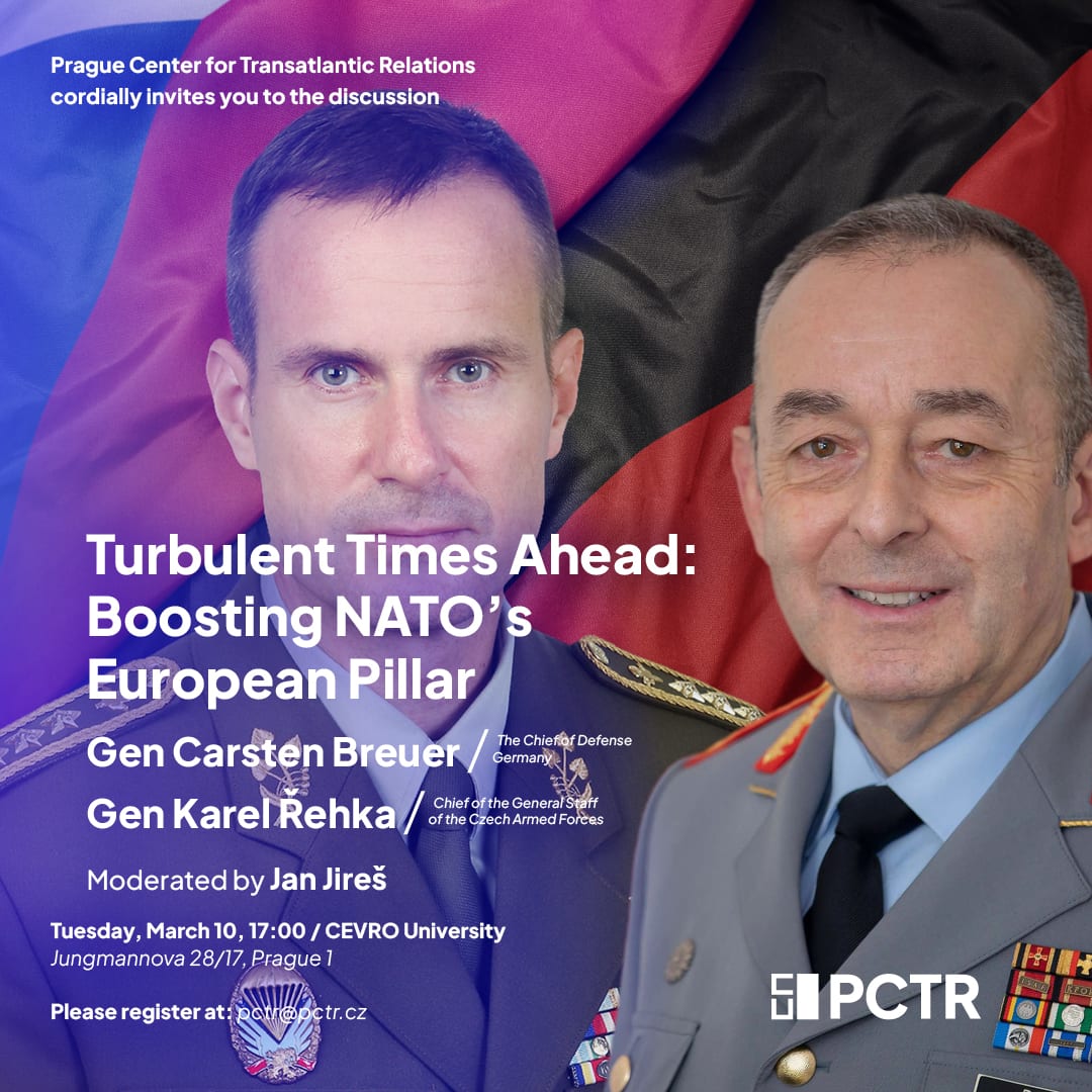 PCTR_CEVROinst's tweet photo. Už v nejbližší úterý - jedinečná příležitost poslechnout si dva náčelníky generálních štábů - Česka a Německa - v diskusi na téma posilování evropského pilíře NATO.

Diskusi s generálem Karlem Řehkou a generálem Carstenem Breuerem bude na CEVRO Univerzita moderovat Jan Jireš.

@ArmadaCR @natoaktual @cevroarena